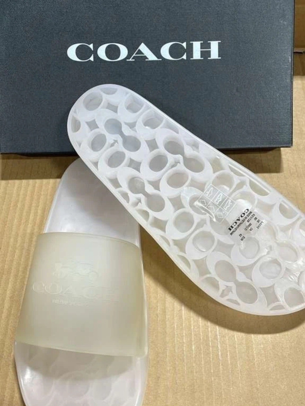 Coach Chalk Translucent Slide Sandals - Picture 2 of 4